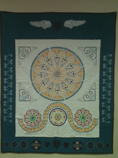 the white part of the quilt was exclusively quilted using the ASQ 22 HOOP and the ACUFIL QUILTING SUSTEM ON THE JANOME MC15000