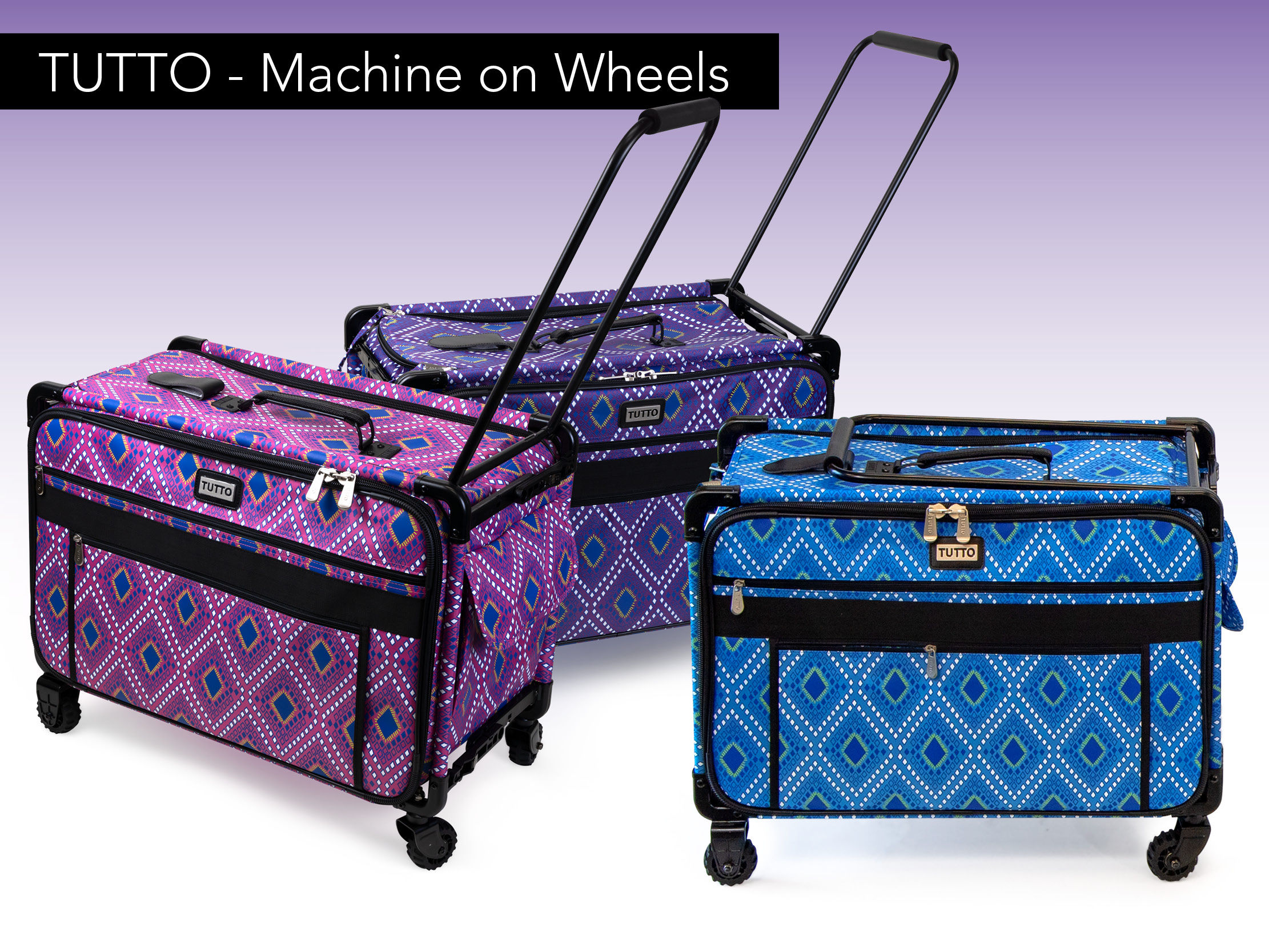 Tutto Extra Large Sewing Machine Bag On Wheels - Purple